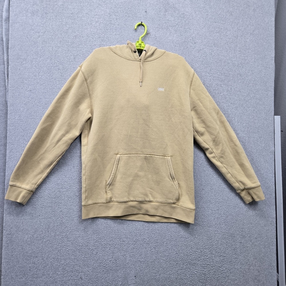 Vans‎ Men Hoodie LARGE Beige Embroidered Fleece Comfycush Sweats Pullover Hoodie